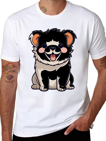 Cartoon Dog Graphic T-Shirt Black Unisex