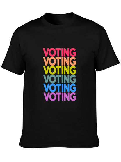 Vote Rainbow Text Graphic Black Tee