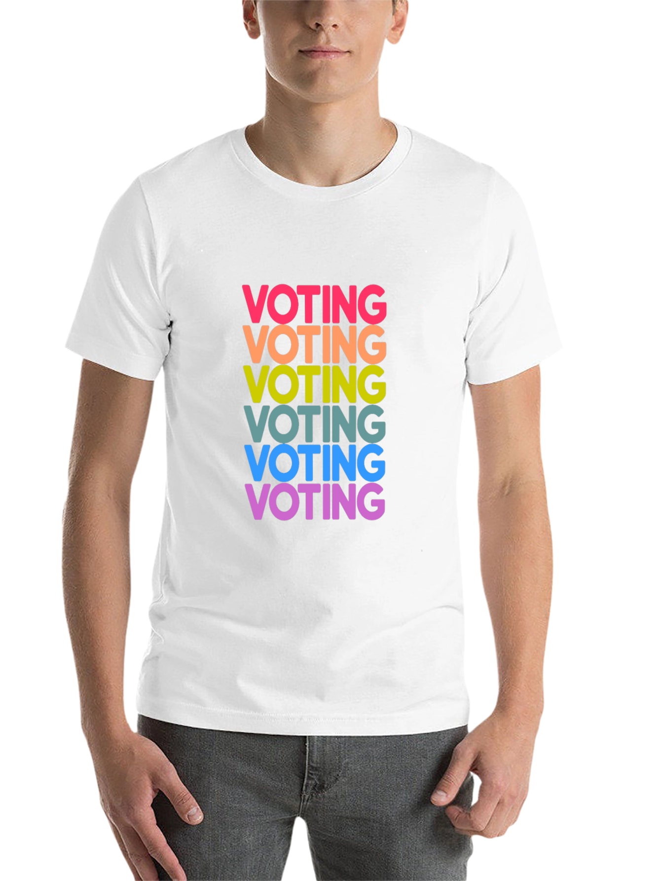 Vote Rainbow Text Graphic Black Tee