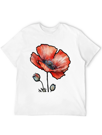 Floral Poppy Graphic Print T-Shirt