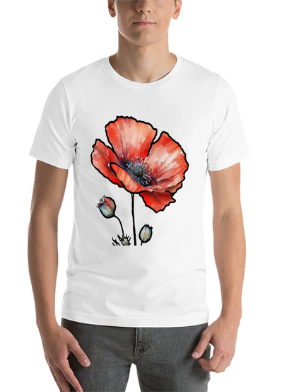 Floral Poppy Graphic Print T-Shirt