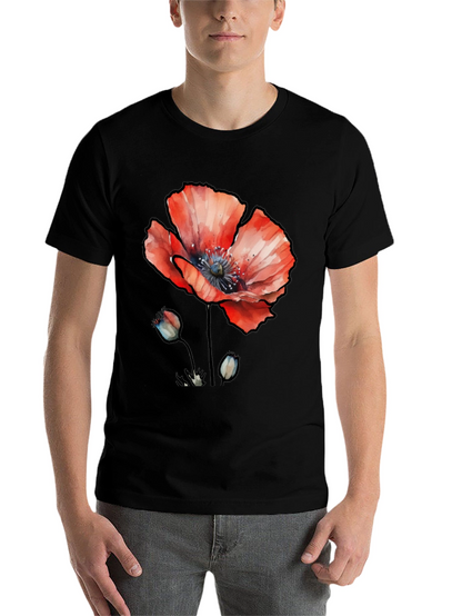 Floral Poppy Graphic Print T-Shirt