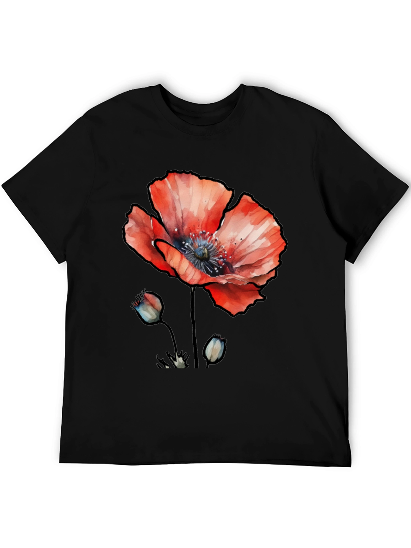 Floral Poppy Graphic Print T-Shirt