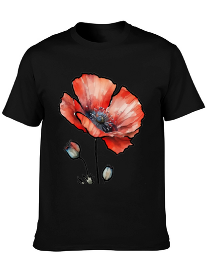 Floral Poppy Graphic Print T-Shirt