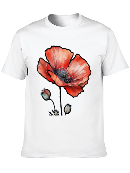 Floral Poppy Graphic Print T-Shirt