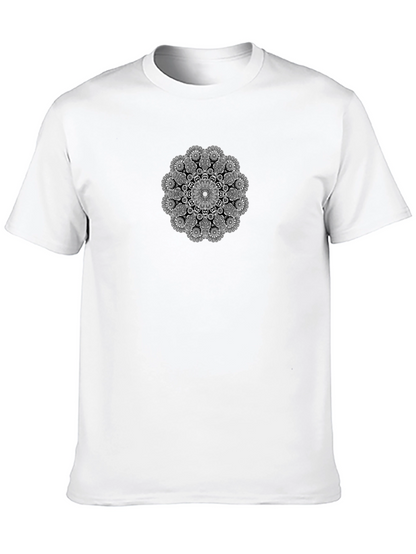 Black T-Shirt with Mandala Graphic