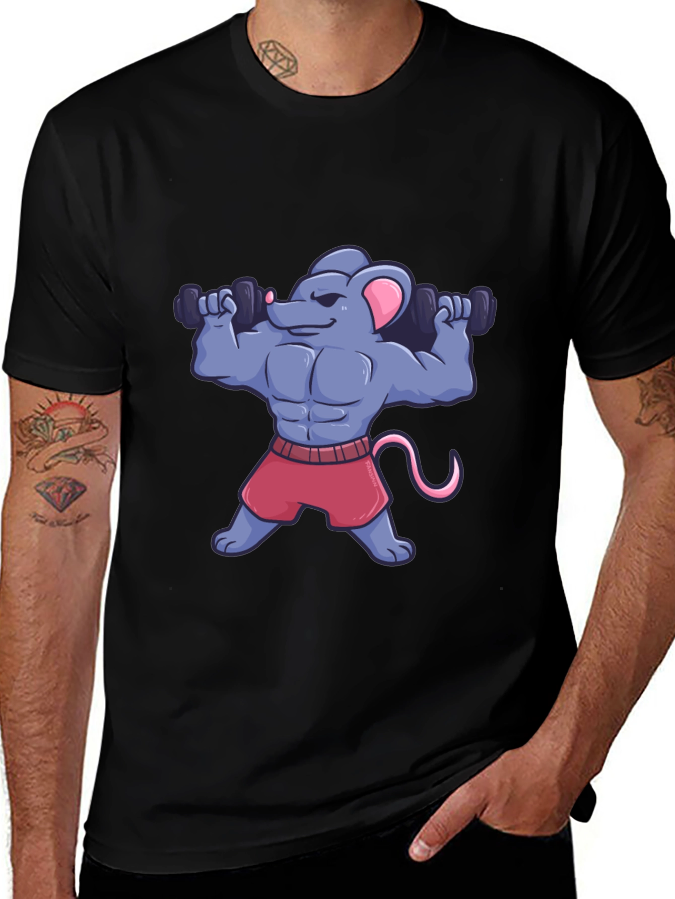 Muscle Mouse T-Shirt - Funny Gym Workout Tee