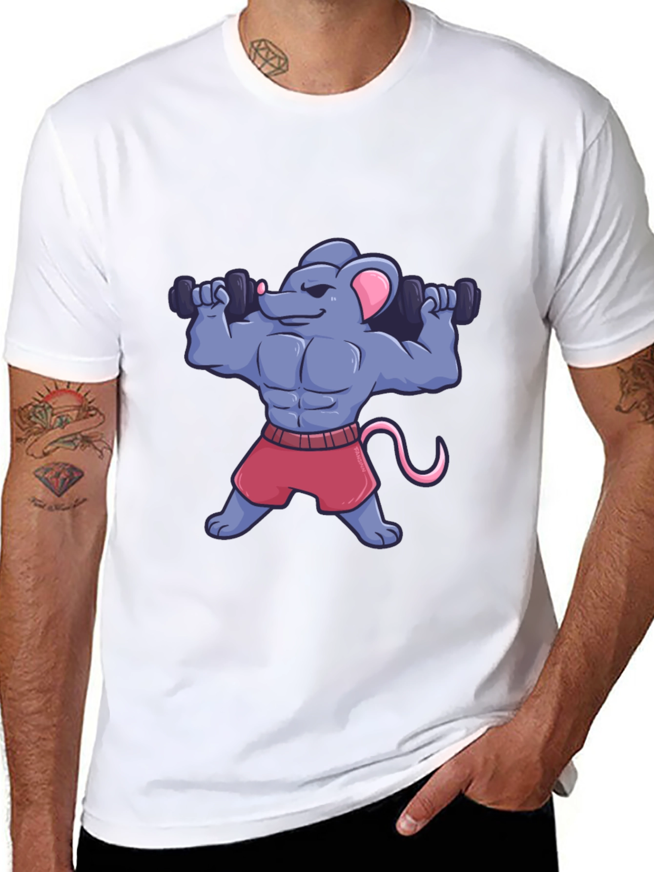 Muscle Mouse T-Shirt - Funny Gym Workout Tee