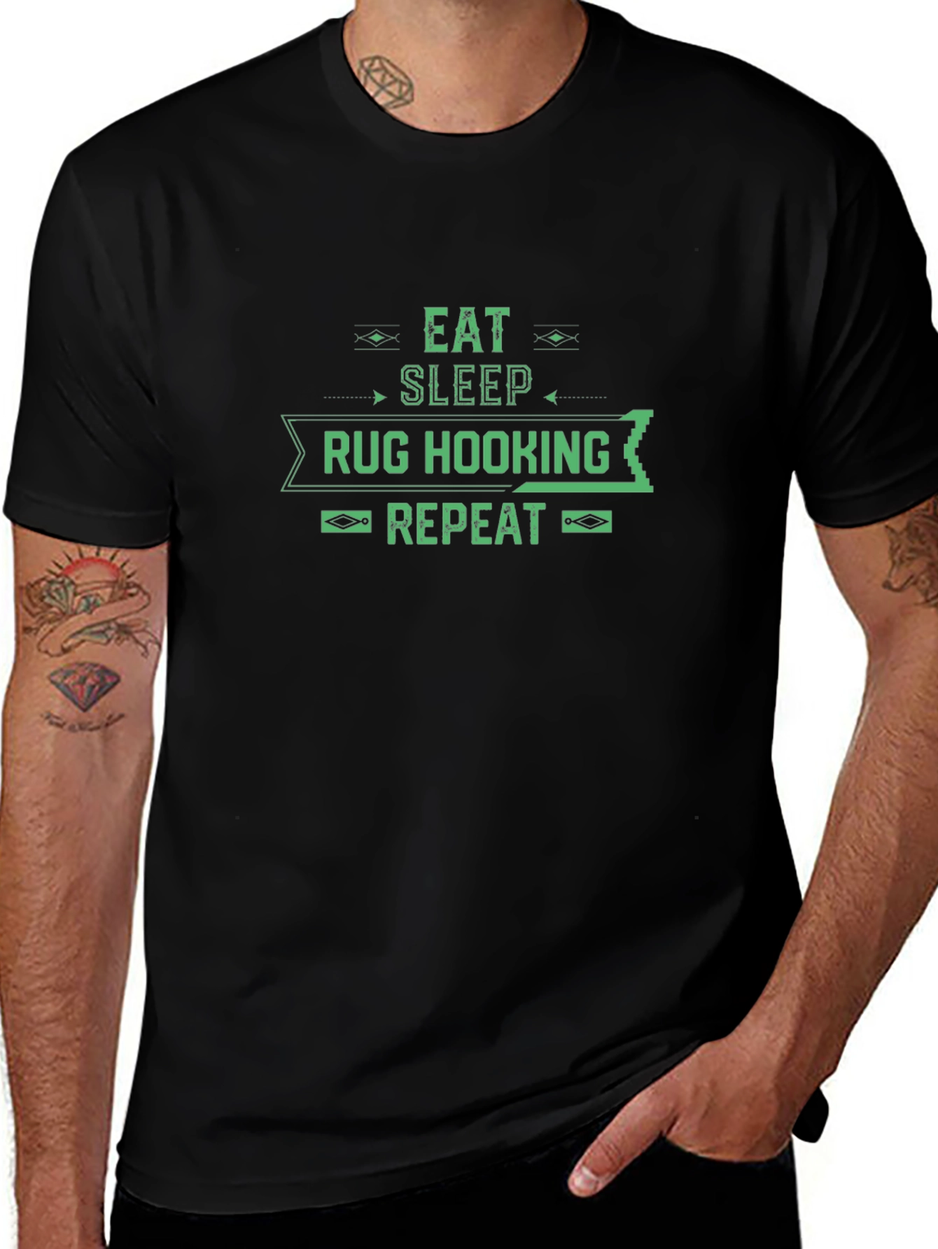 Eat Sleep Rug Hooking Repeat Tee