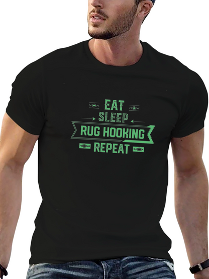 Eat Sleep Rug Hooking Repeat Tee