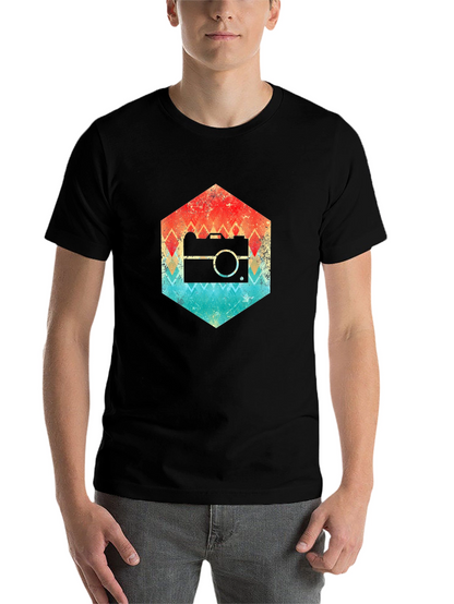Retro Camera Hexagon Graphic Tee