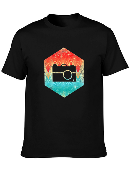 Retro Camera Hexagon Graphic Tee