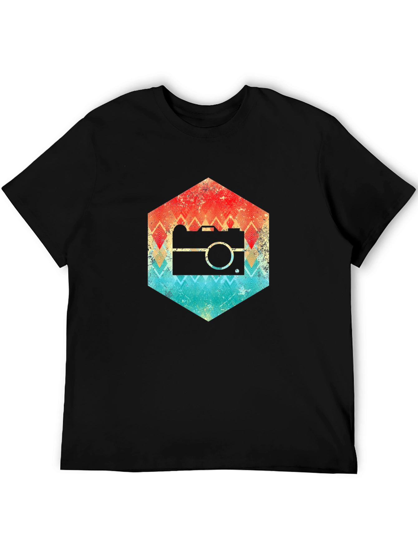 Retro Camera Hexagon Graphic Tee