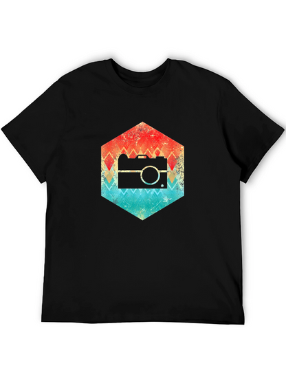 Retro Camera Hexagon Graphic Tee