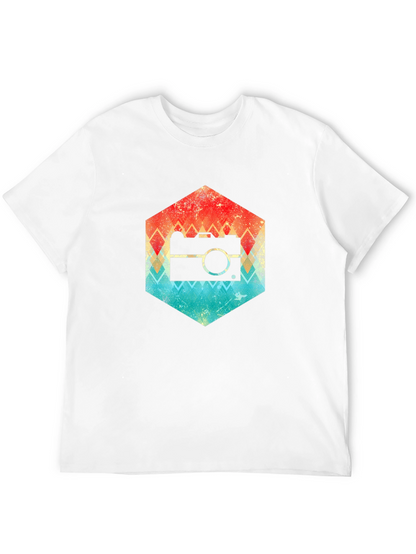 Retro Camera Hexagon Graphic Tee