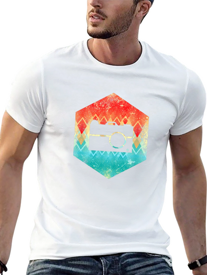 Retro Camera Hexagon Graphic Tee
