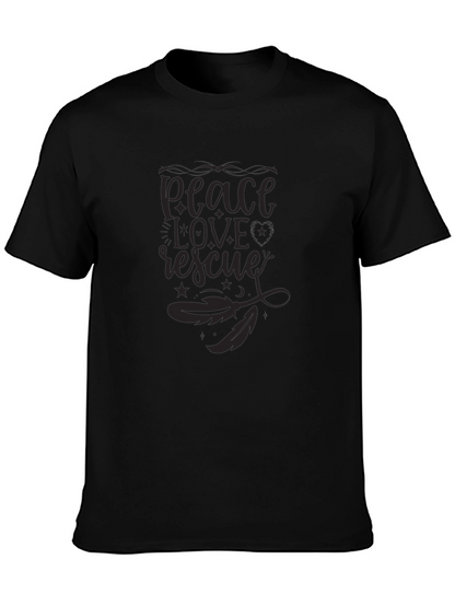 Peace Love Rescue Graphic Tee - Unisex Black Shirt