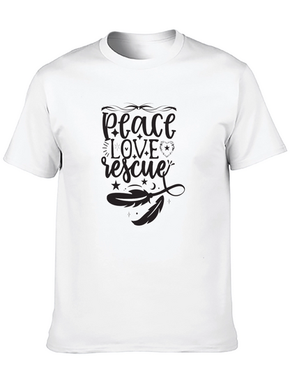 Peace Love Rescue Graphic Tee - Unisex Black Shirt