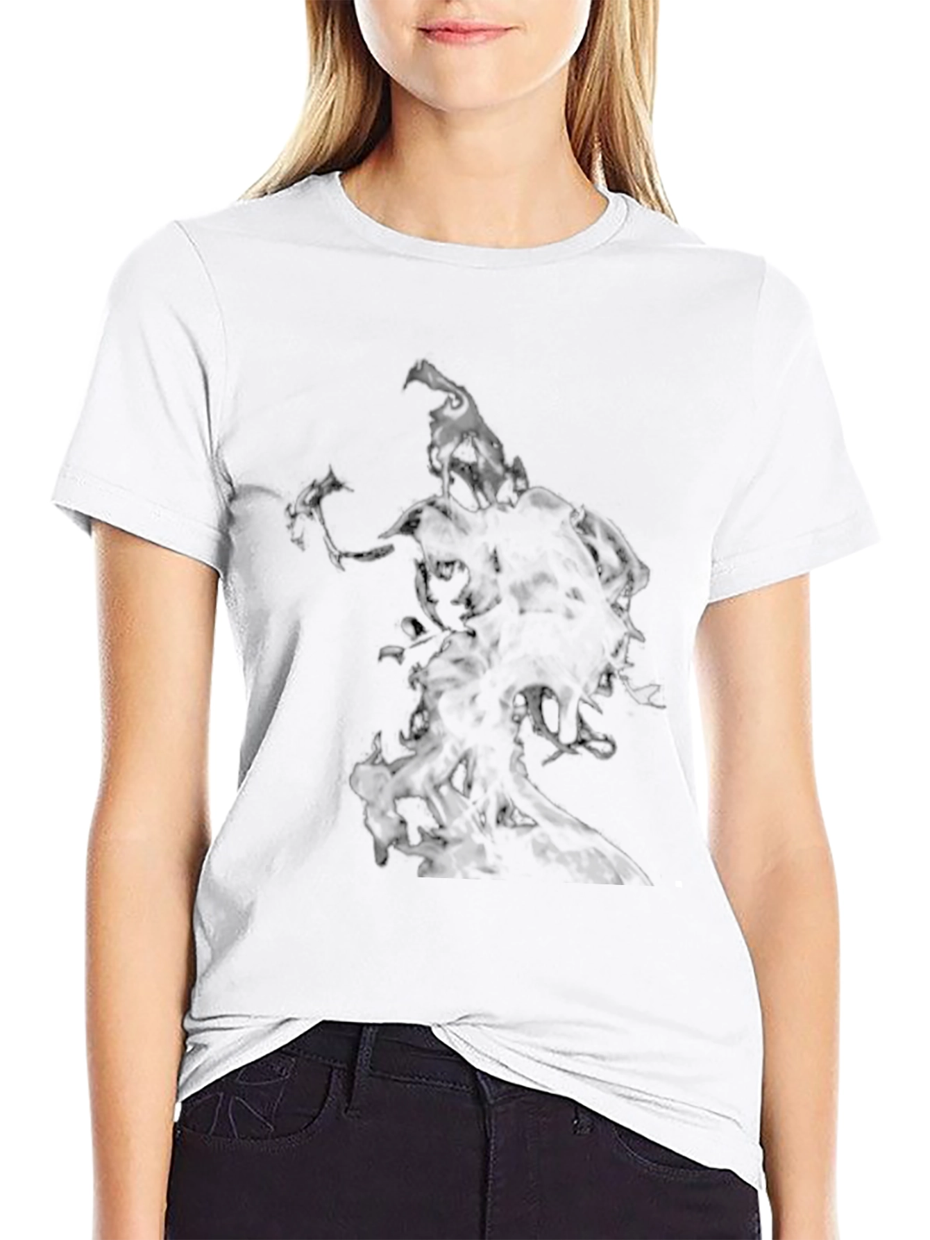 Mens Black Graphic Print Crew Neck T-Shirt