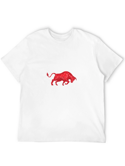 Black Tee with Red Bull Graphic