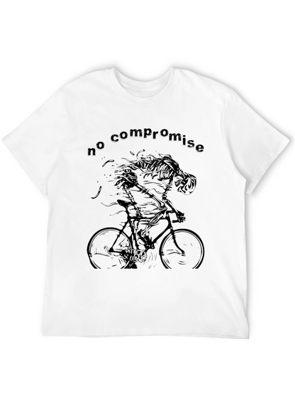 No Compromise Skeleton Cyclist Black T-Shirt