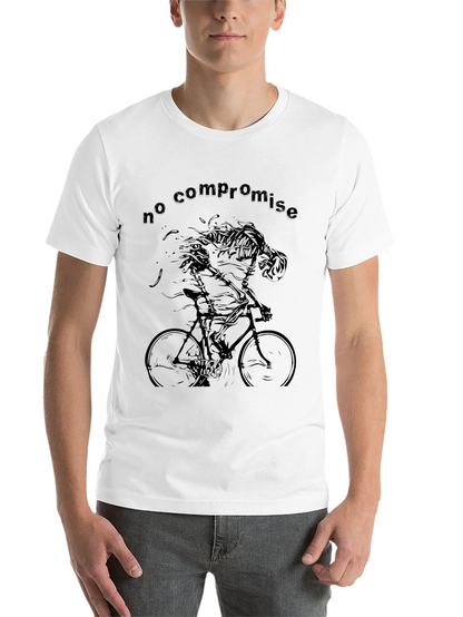 No Compromise Skeleton Cyclist Black T-Shirt