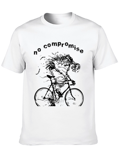 No Compromise Skeleton Cyclist Black T-Shirt