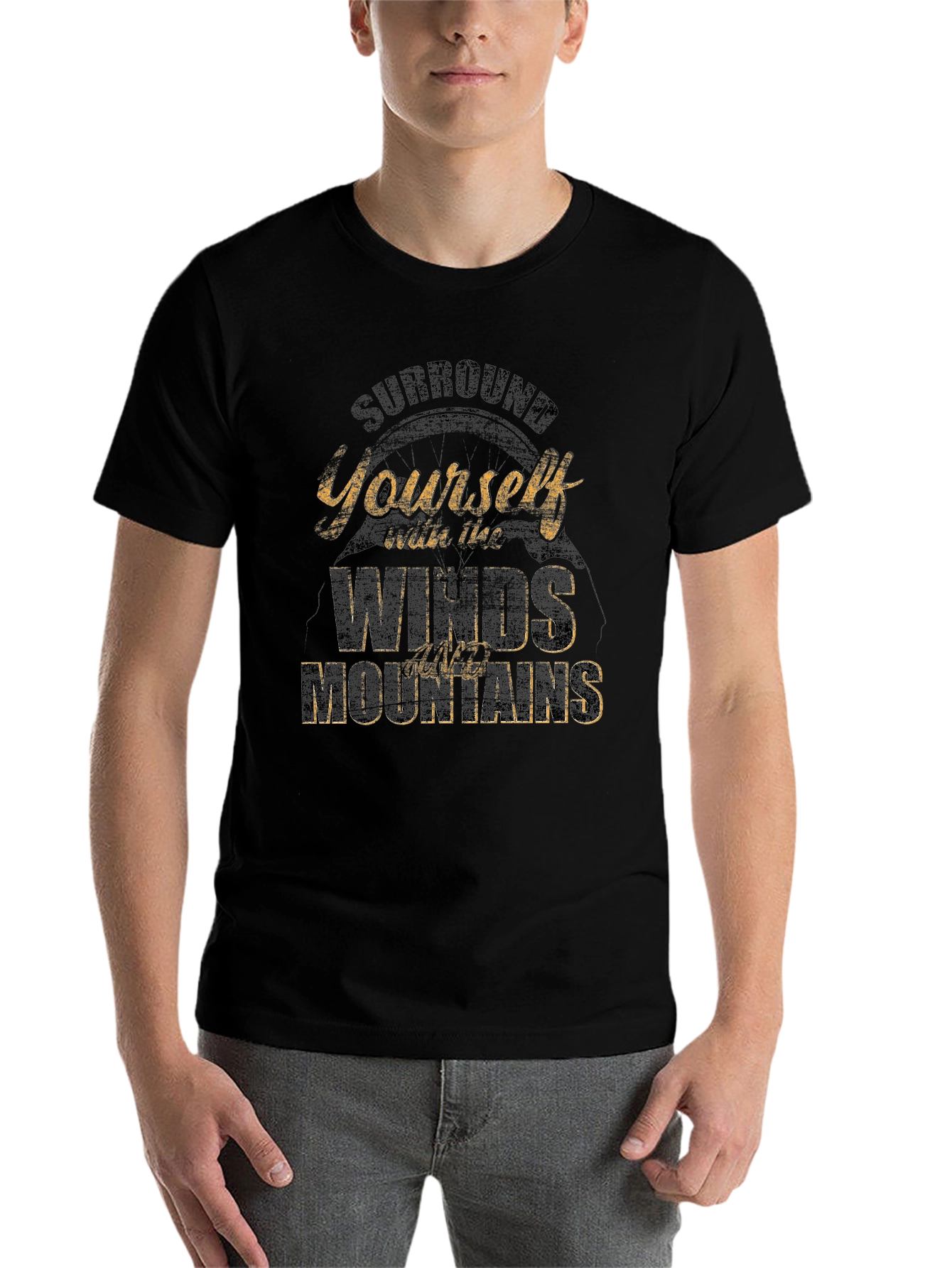 Mountains & Winds Graphic Tee - Black Casual Shirt