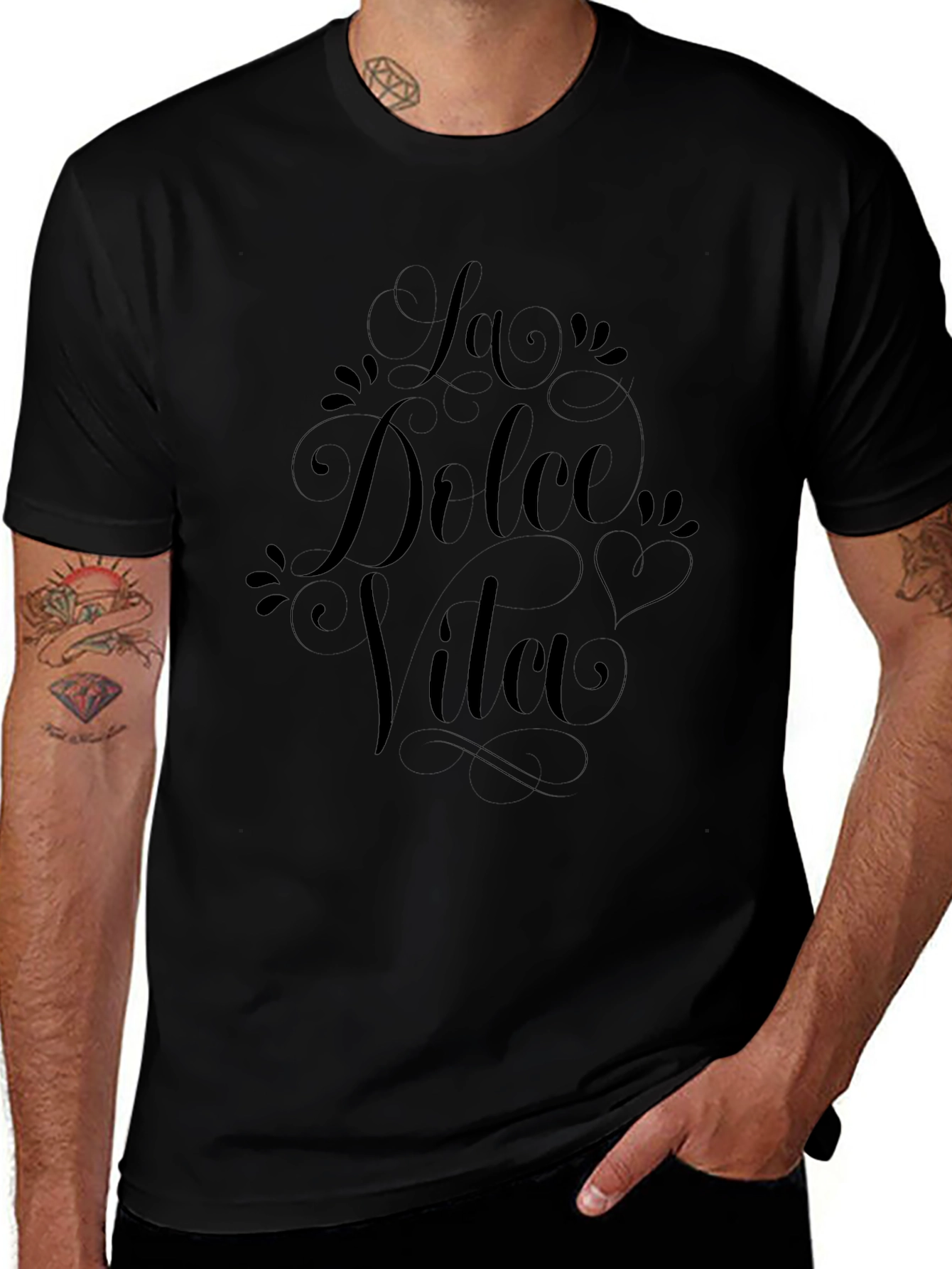 La Dulce Vida Black Graphic Tee