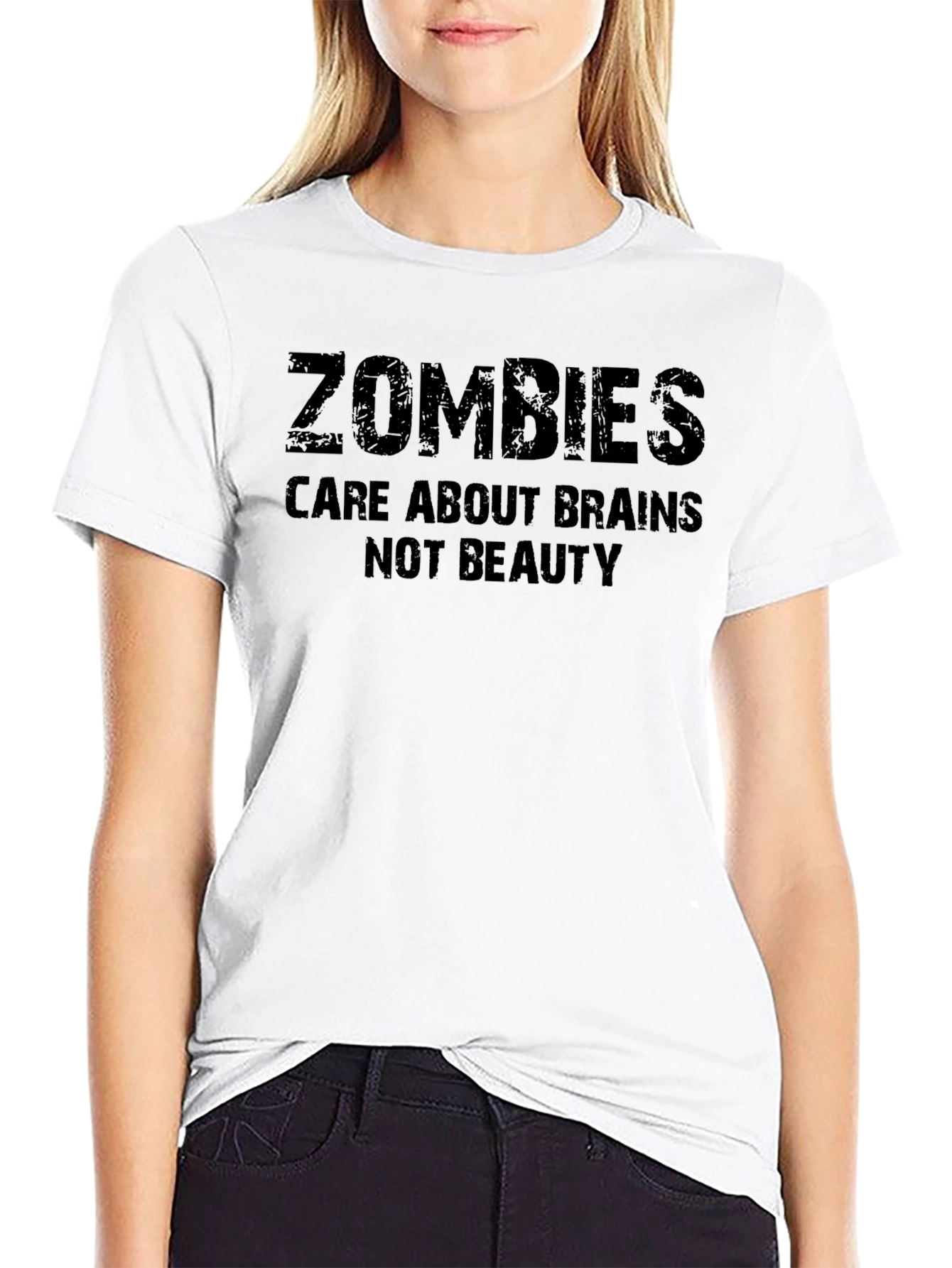 Zombies Care About Brains Funny T-Shirt