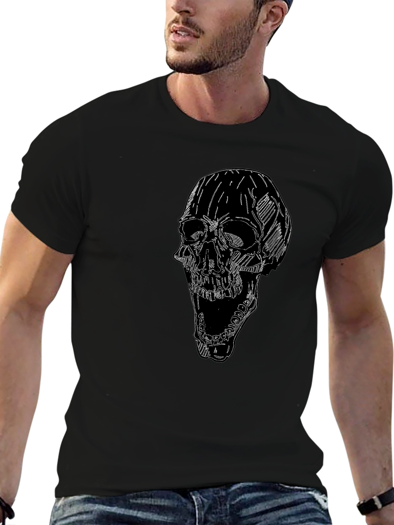 Skull Graphic Tee - Mens Black T-Shirt
