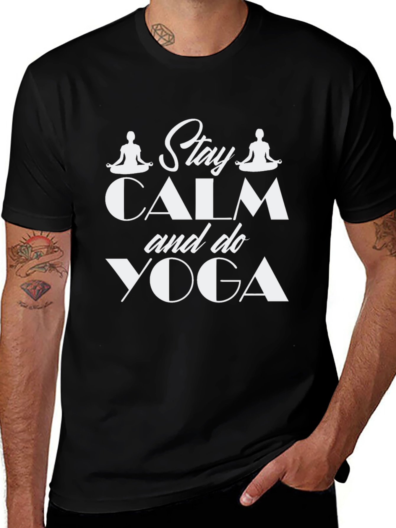 Stay Calm & Do Yoga Black Graphic Tee