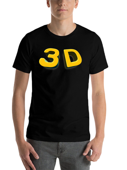 Bold 3D Graphic Tee - Black Cotton Blend