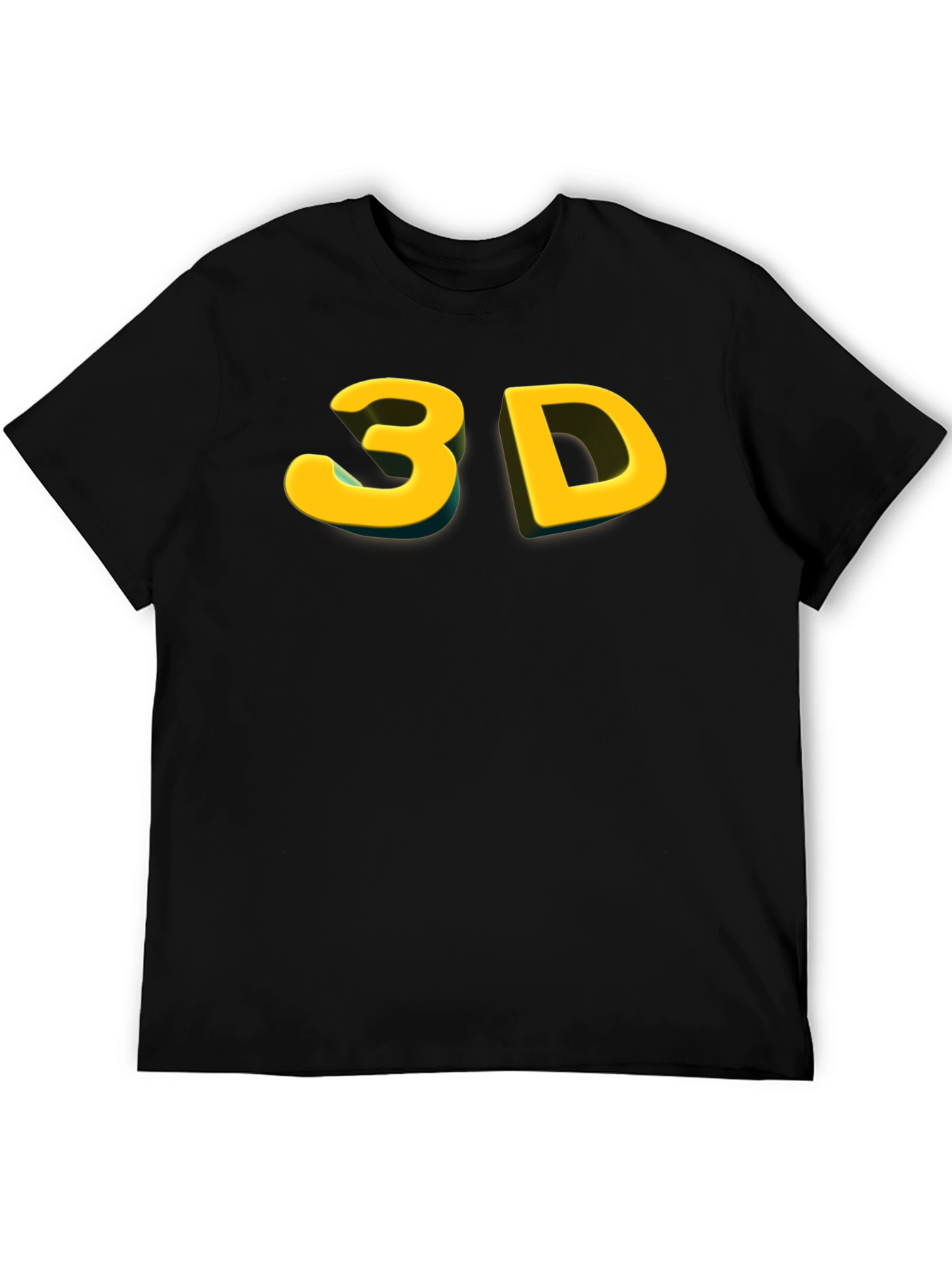 Bold 3D Graphic Tee - Black Cotton Blend