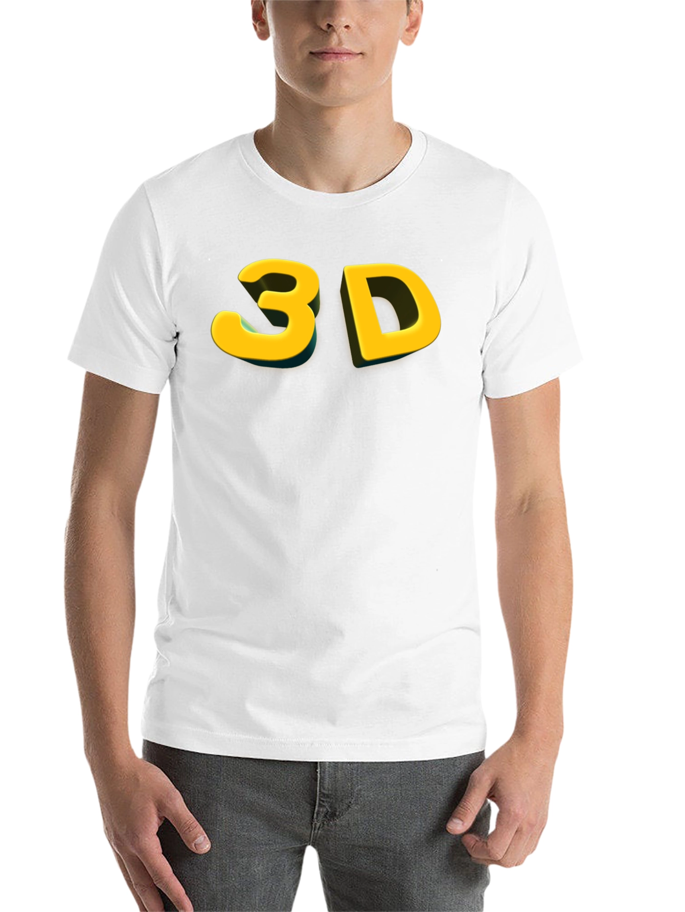 Bold 3D Graphic Tee - Black Cotton Blend