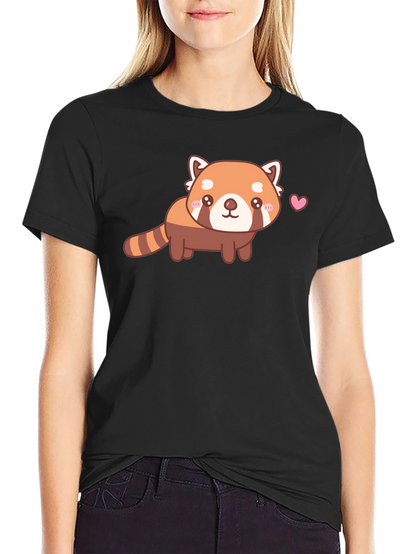 Cute Red Panda Graphic T-Shirt - Unisex Black Tee