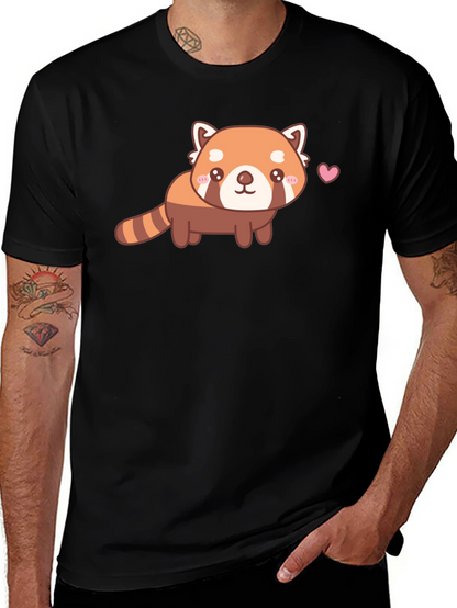 Cute Red Panda Graphic T-Shirt - Unisex Black Tee