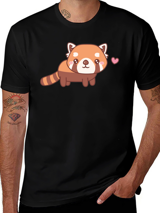 Cute Red Panda Graphic T-Shirt - Unisex Black Tee
