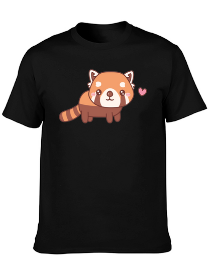 Cute Red Panda Graphic T-Shirt - Unisex Black Tee