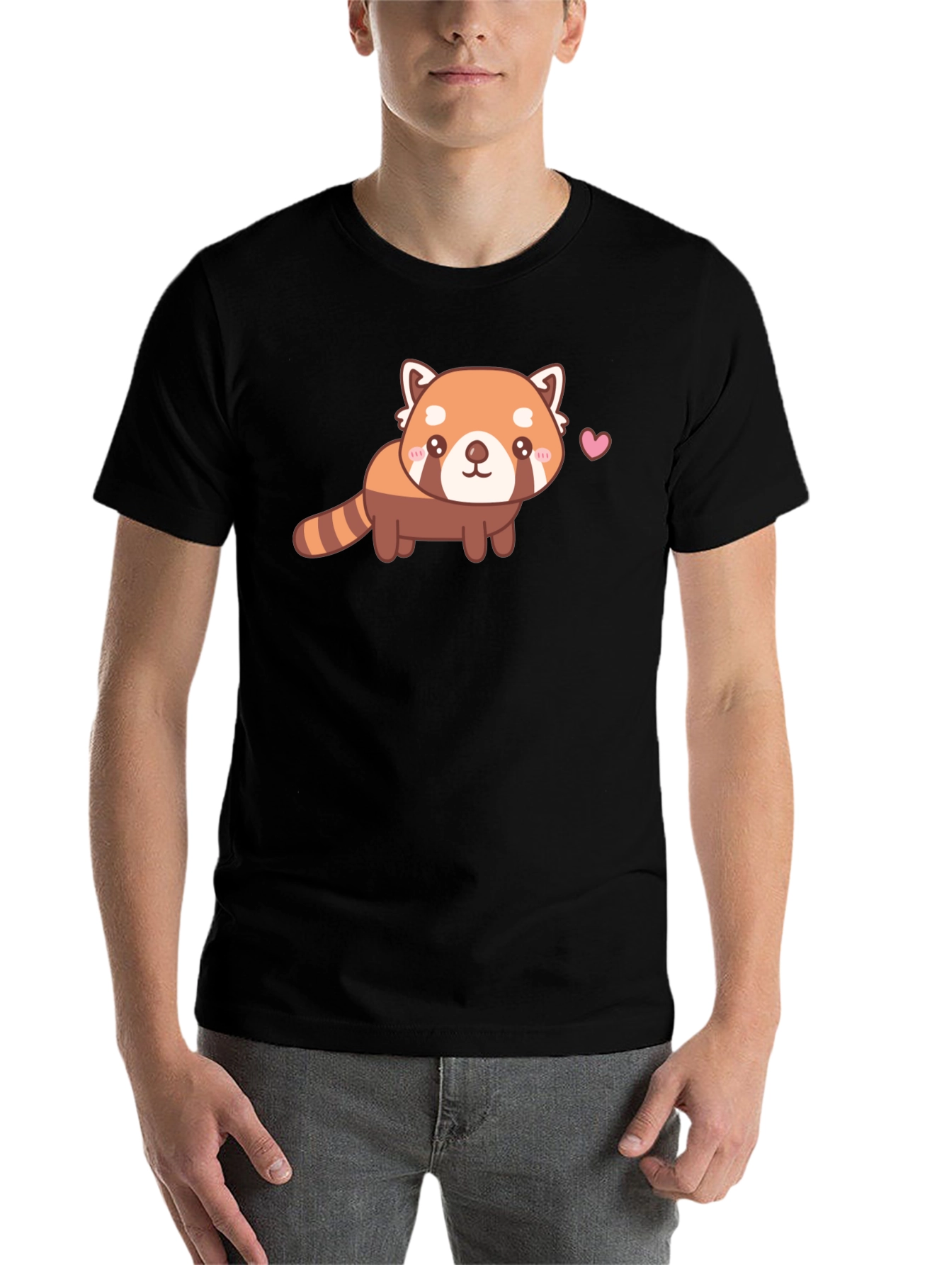Cute Red Panda Graphic T-Shirt - Unisex Black Tee