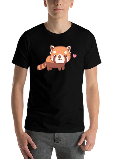 Cute Red Panda Graphic T-Shirt - Unisex Black Tee