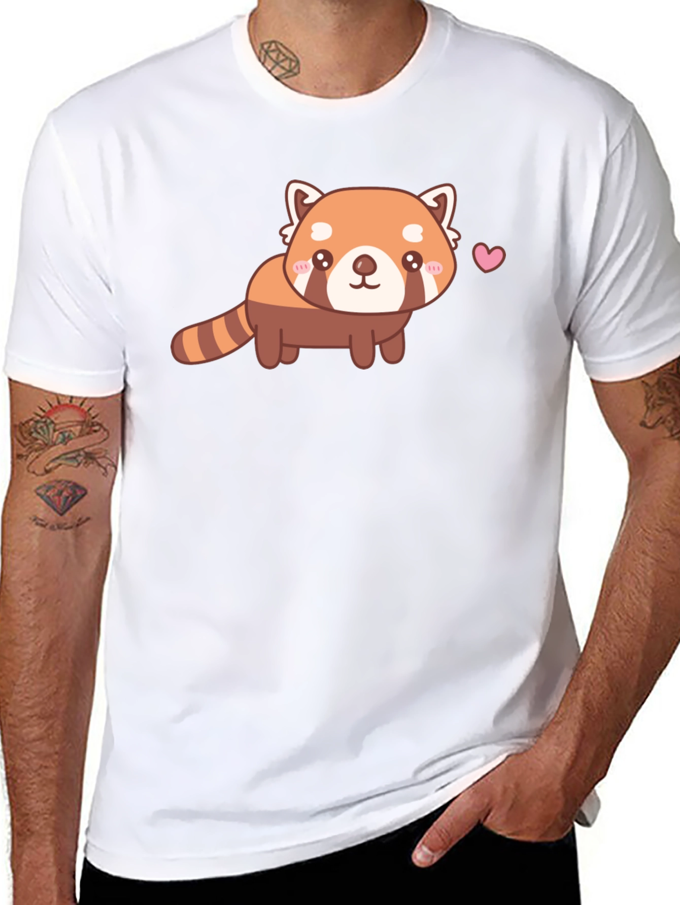Cute Red Panda Graphic T-Shirt - Unisex Black Tee