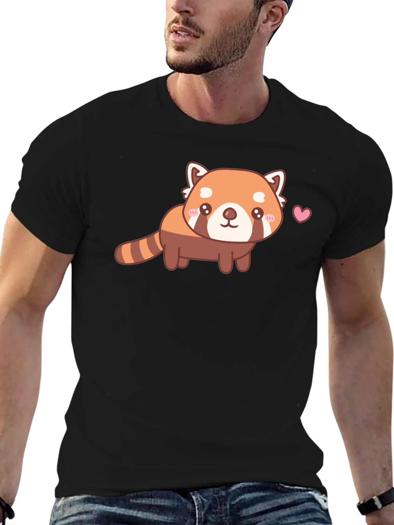 Cute Red Panda Graphic T-Shirt - Unisex Black Tee