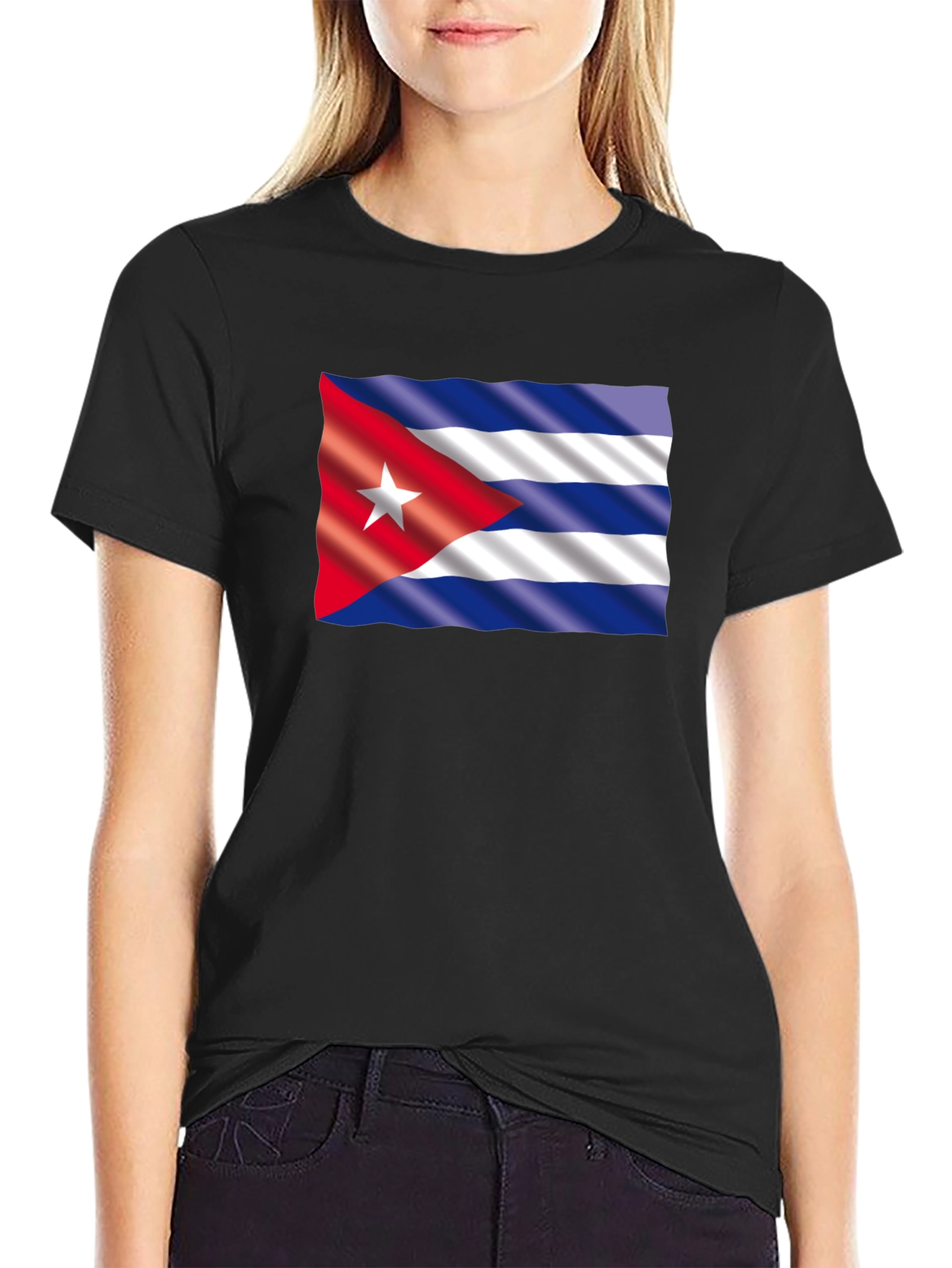 Cuba Flag Graphic T-Shirt - Black