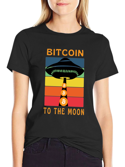 Bitcoin to the Moon Graphic T-Shirt