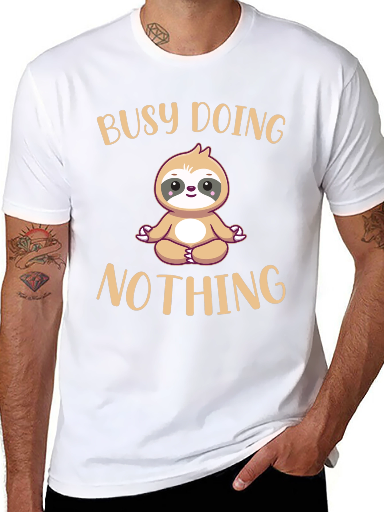 Busy Doing Nothing Sloth T-Shirt Funny Relaxation Tee