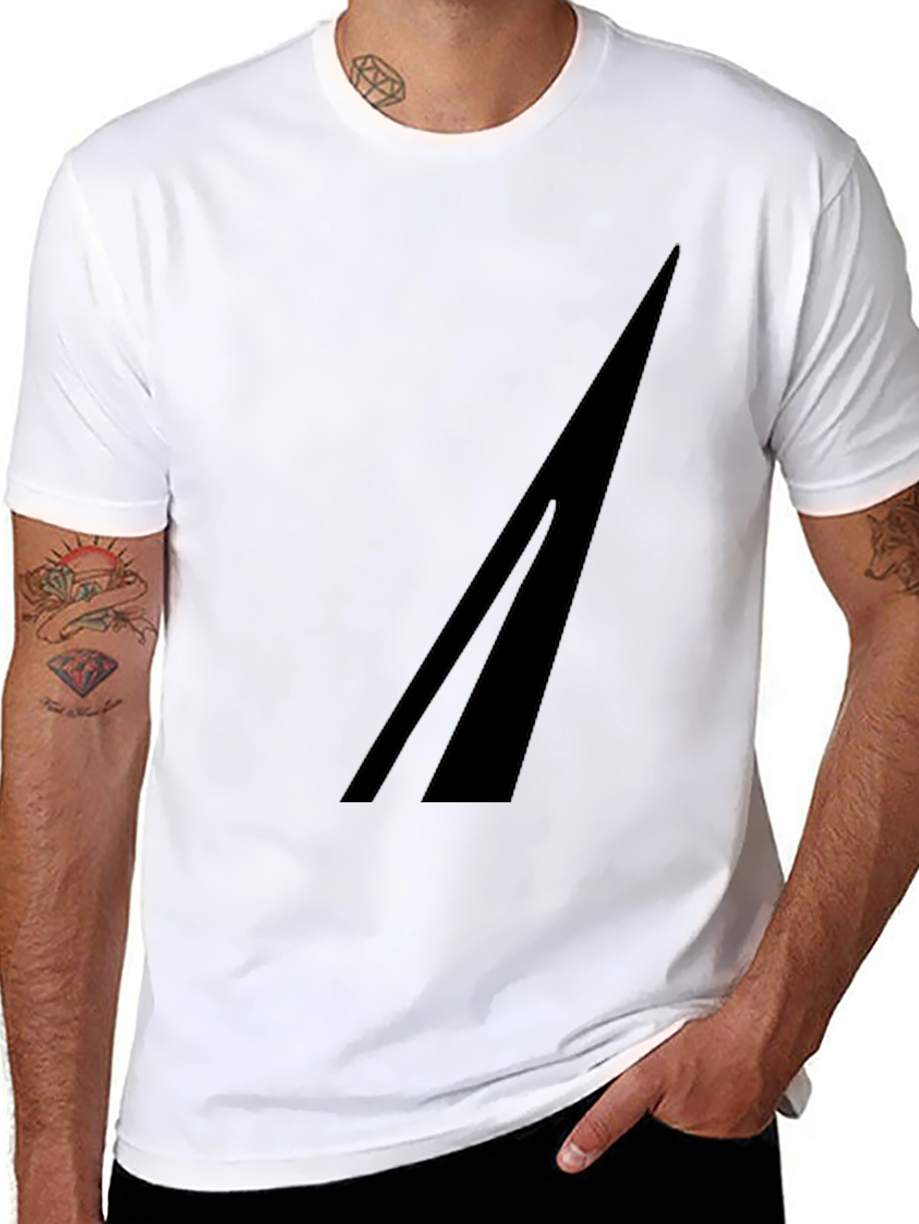 Mens Black Graphic Tee - Minimalist Design