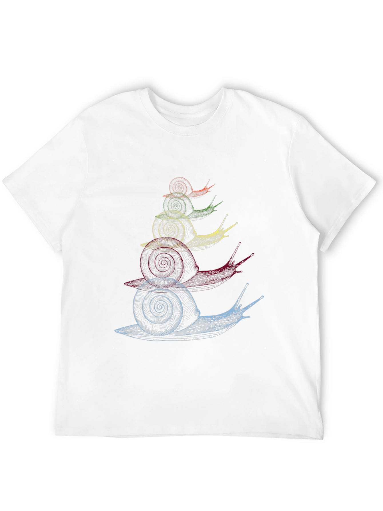 Stacked Snail Graphic Tee - Quirky Mens Black T-Shirt