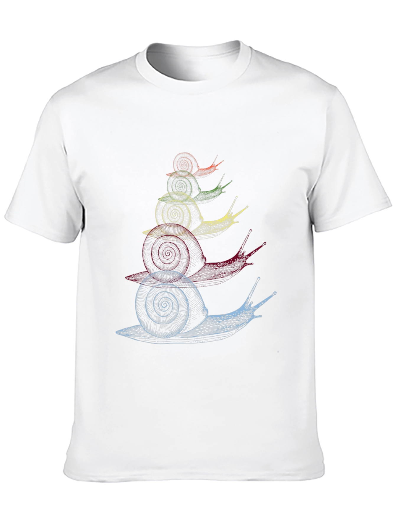 Stacked Snail Graphic Tee - Quirky Mens Black T-Shirt