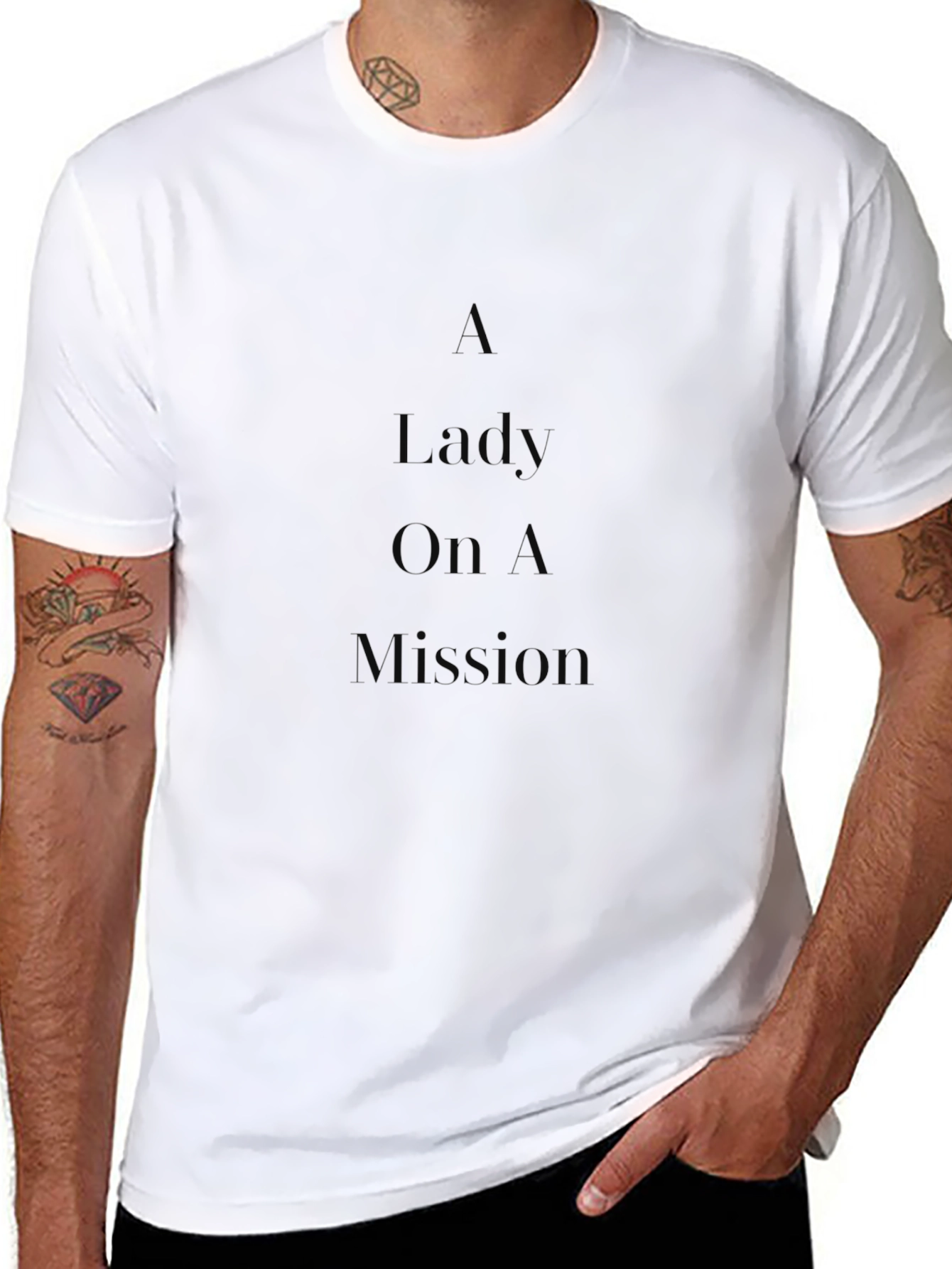 A Lady On A Mission Black T-Shirt